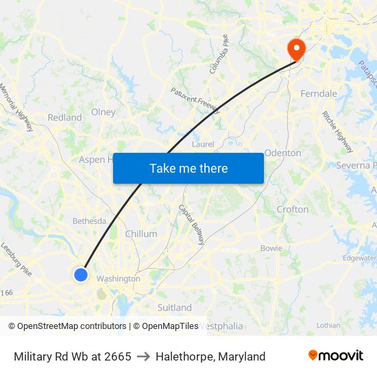 Military Rd Wb at 2665 to Halethorpe, Maryland map