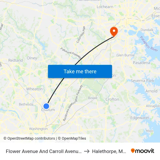 Flower Avenue And Carroll Avenue (Inbound) to Halethorpe, Maryland map