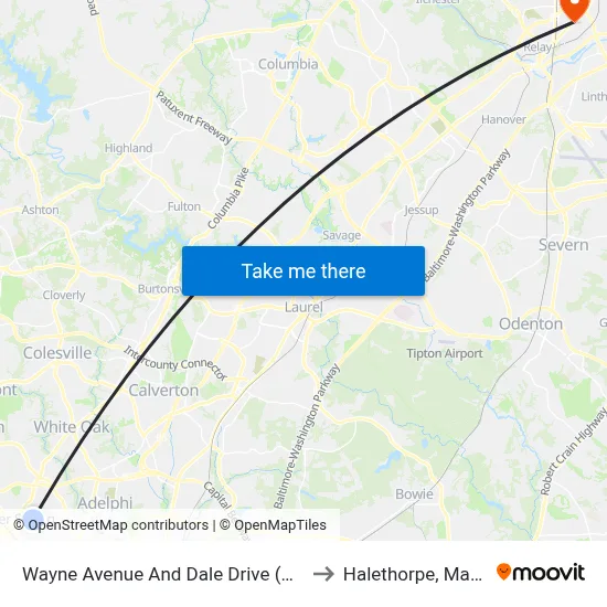 Wayne Avenue And Dale Drive (Outbound) to Halethorpe, Maryland map