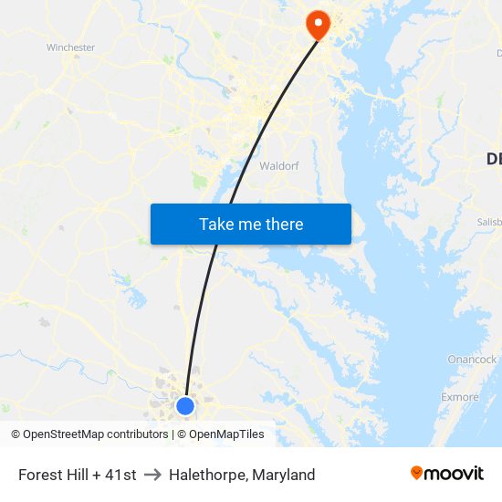 Forest Hill + 41st to Halethorpe, Maryland map