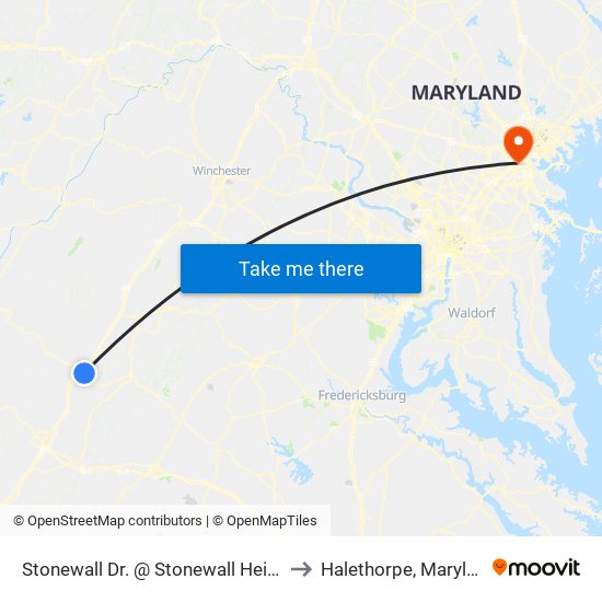 Stonewall Dr. @ Stonewall Heights to Halethorpe, Maryland map