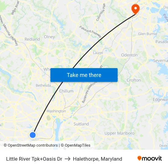 Little River Tpk+Oasis Dr to Halethorpe, Maryland map