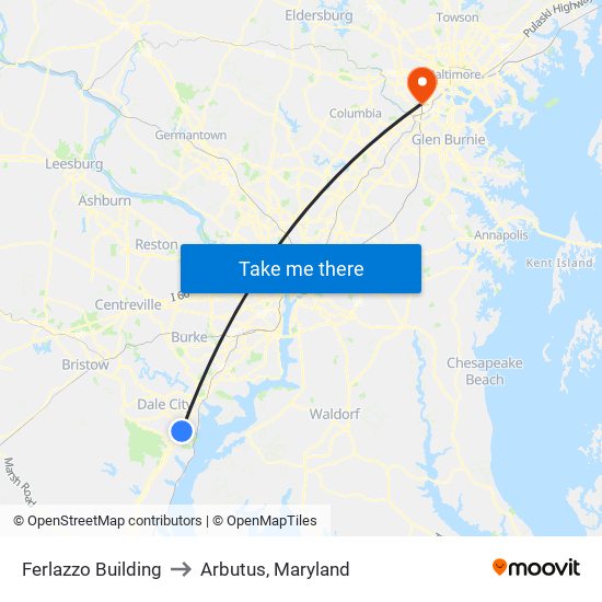 Ferlazzo Building to Arbutus, Maryland map