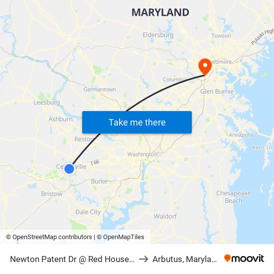 Newton Patent Dr @ Red House D to Arbutus, Maryland map