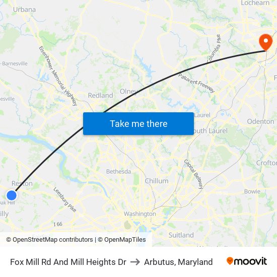 Fox Mill Rd And Mill Heights Dr to Arbutus, Maryland map