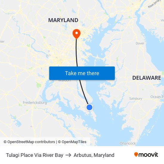 Tulagi Place Via River Bay to Arbutus, Maryland map