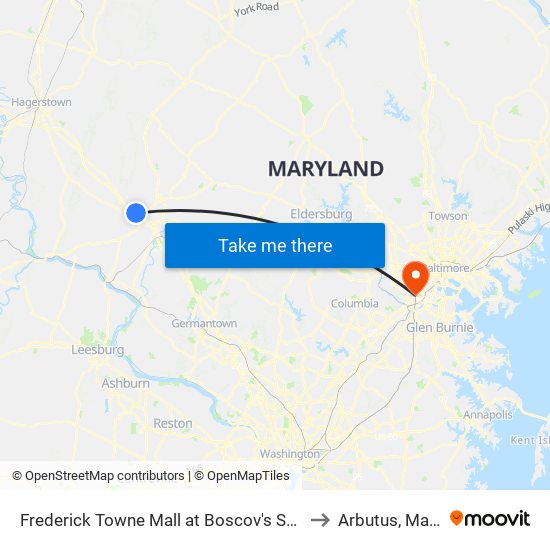 Frederick Towne Mall at Boscov's South Entrance to Arbutus, Maryland map