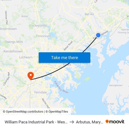 William Paca Industrial Park - Westbound to Arbutus, Maryland map