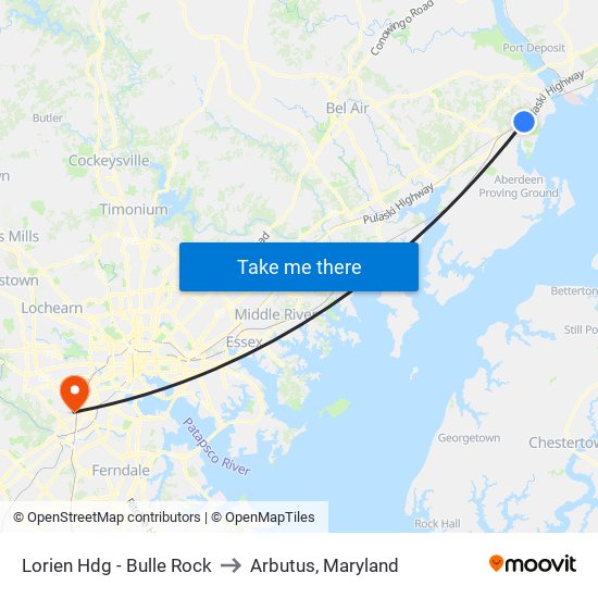 Lorien Hdg - Bulle Rock to Arbutus, Maryland map