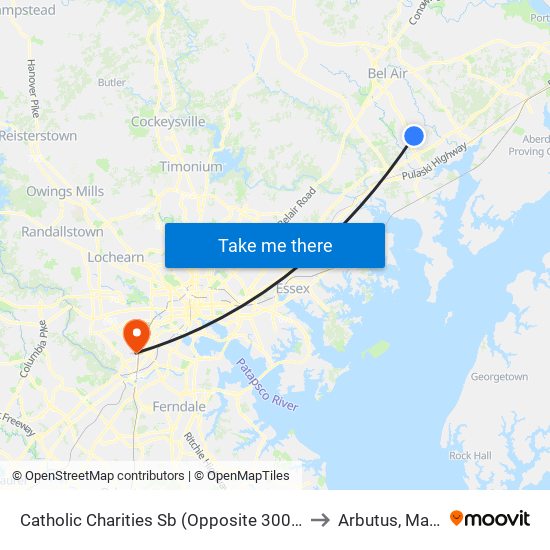 Catholic Charities Sb (Opposite 3001 St. Clair Ln) to Arbutus, Maryland map