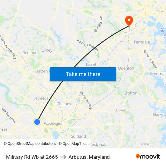 Military Rd Wb at 2665 to Arbutus, Maryland map