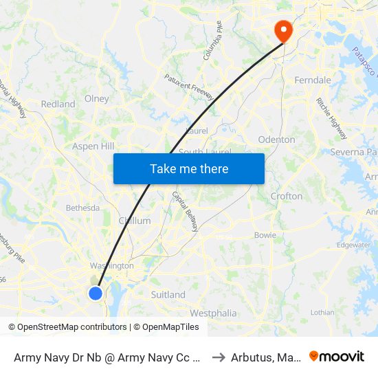 Army Navy Dr Nb @ Army Navy Cc Access Rd Ns to Arbutus, Maryland map