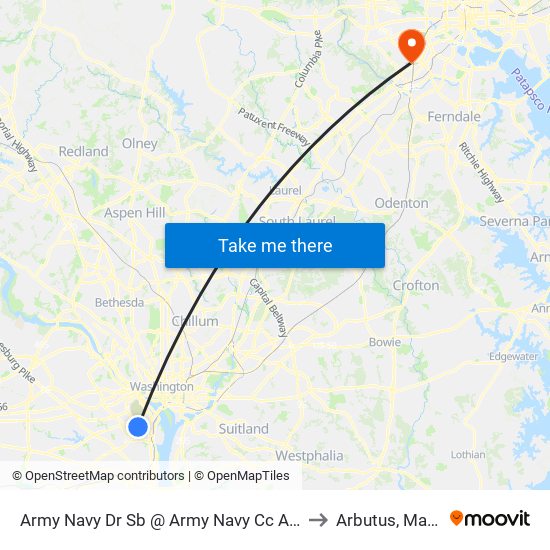 Army Navy Dr Sb @ Army Navy Cc Access Rd FS to Arbutus, Maryland map