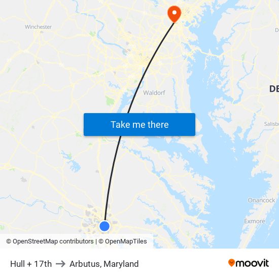 Hull + 17th to Arbutus, Maryland map