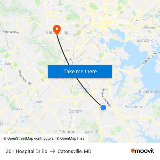 301 Hospital Dr Eb to Catonsville, MD map