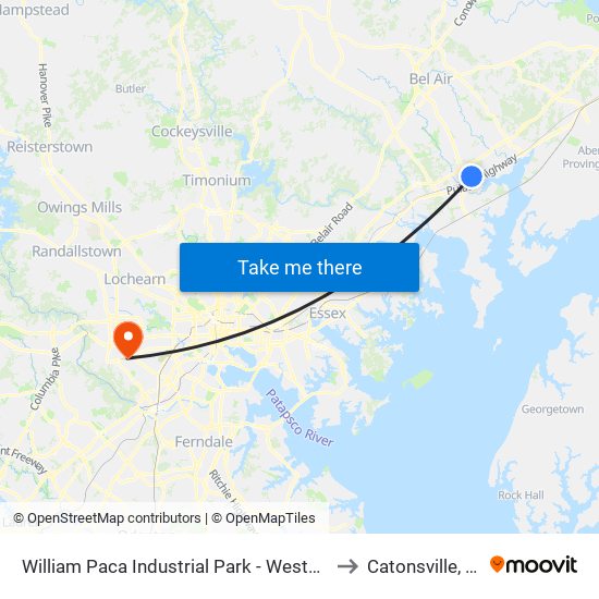 William Paca Industrial Park - Westbound to Catonsville, MD map