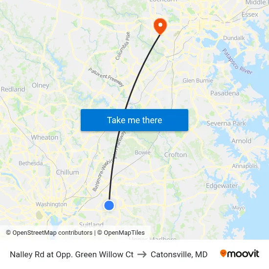 Nalley Rd at Opp. Green Willow Ct to Catonsville, MD map