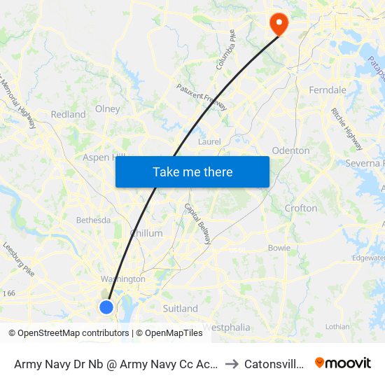 Army Navy Dr Nb @ Army Navy Cc Access Rd Ns to Catonsville, MD map