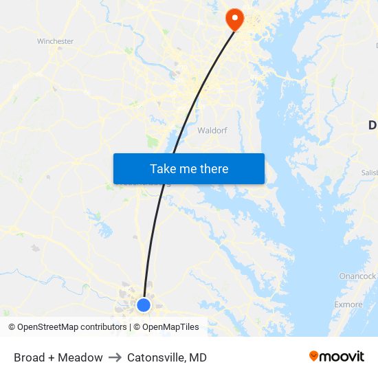 Broad + Meadow to Catonsville, MD map