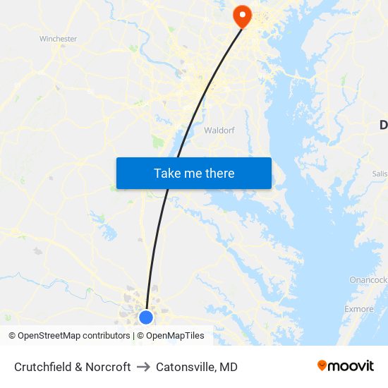 Crutchfield & Norcroft to Catonsville, MD map