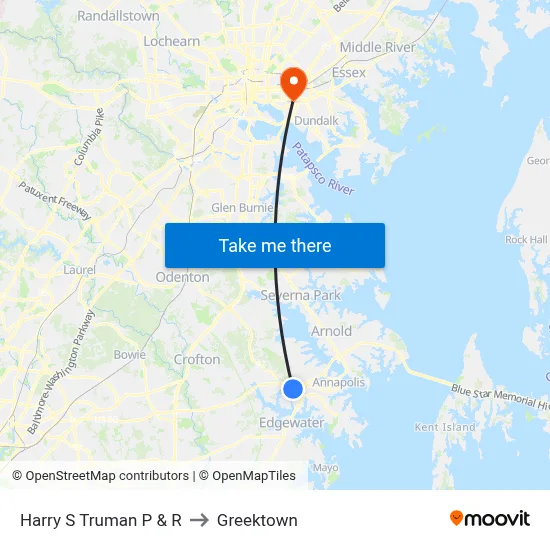 Harry S Truman P & R to Greektown map