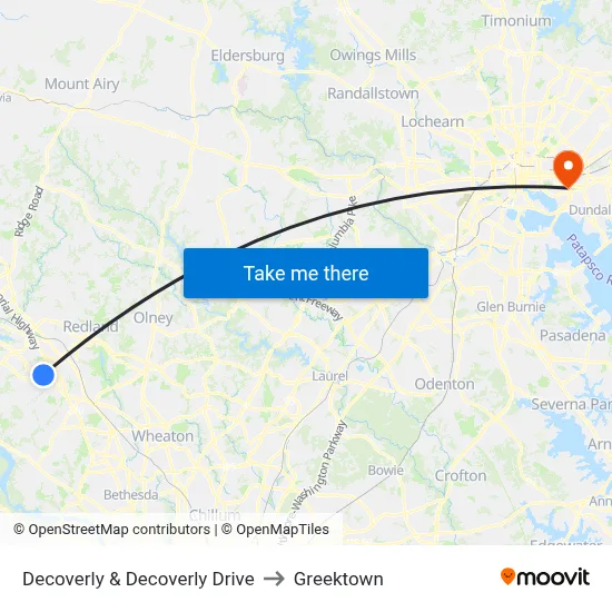 Decoverly & Decoverly Drive to Greektown map