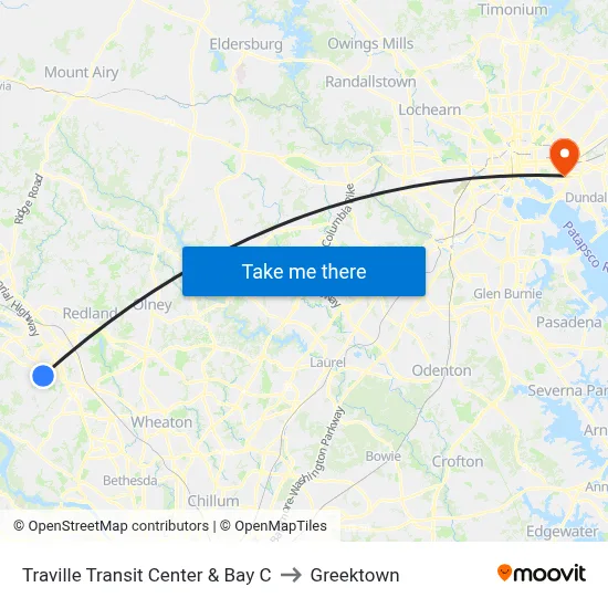 Traville Transit Center & Bay C to Greektown map