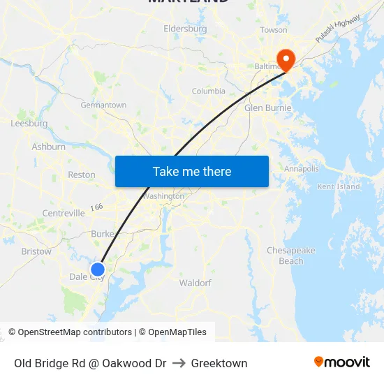 Old Bridge Rd @ Oakwood Dr to Greektown map