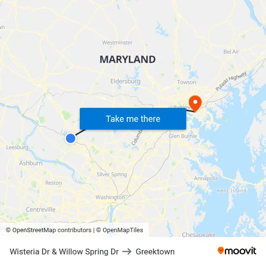 Wisteria Dr & Willow Spring Dr to Greektown map