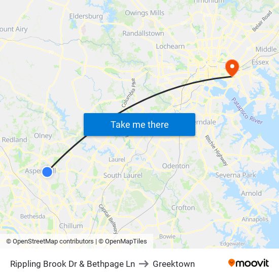 Rippling Brook Dr & Bethpage Ln to Greektown map