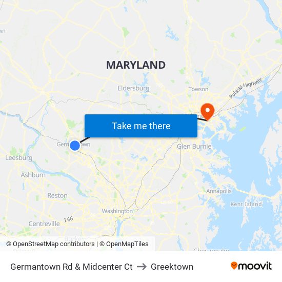 Germantown Rd & Midcenter Ct to Greektown map