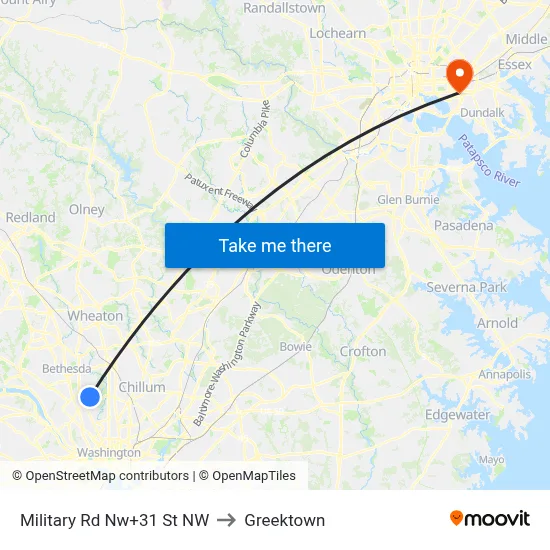 Military Rd Nw+31 St NW to Greektown map