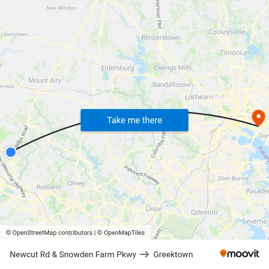 Newcut Rd & Snowden Farm Pkwy to Greektown map