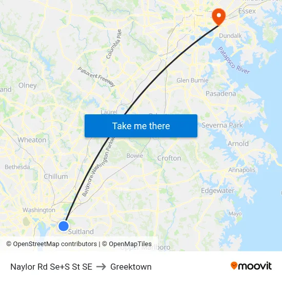 Naylor Rd Se+S St SE to Greektown map