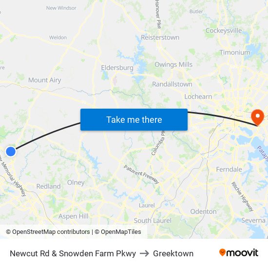 Newcut Rd & Snowden Farm Pkwy to Greektown map