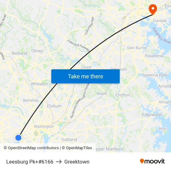 Leesburg Pk+#6166 to Greektown map