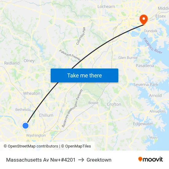 Massachusetts Av Nw+#4201 to Greektown map