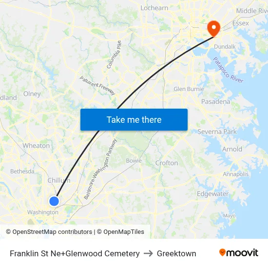 Franklin St Ne+Glenwood Cemetery to Greektown map