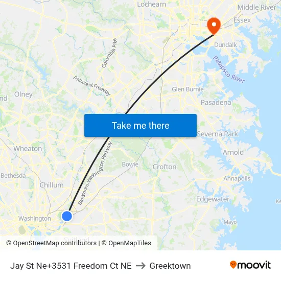 Jay St Ne+3531 Freedom Ct NE to Greektown map