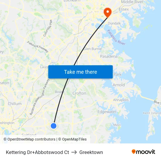 Kettering Dr+Abbotswood Ct to Greektown map