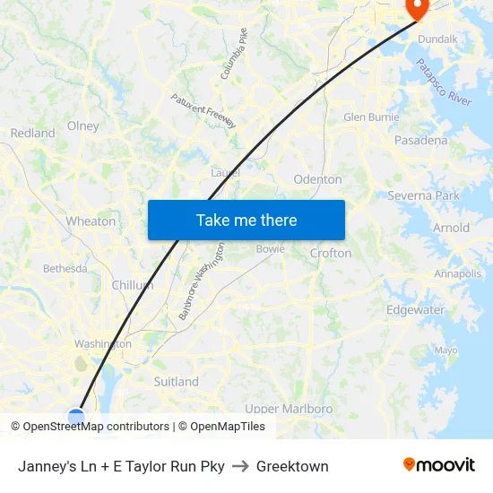 Janney's Ln + E Taylor Run Pky to Greektown map
