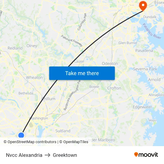 Nvcc Alexandria to Greektown map