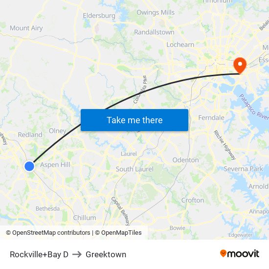 Rockville+Bay D to Greektown map