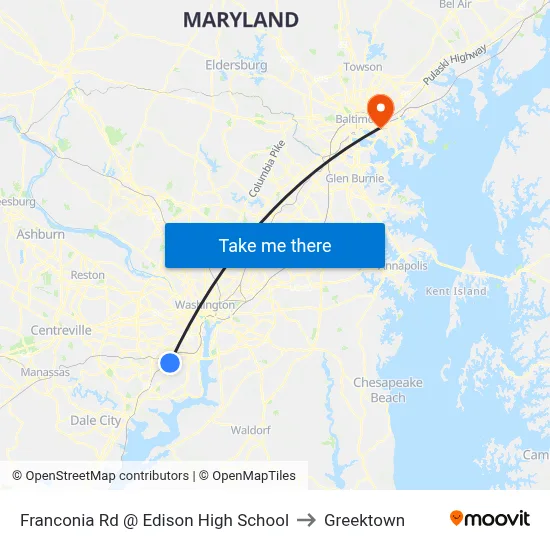 Franconia Rd @ Edison High School to Greektown map