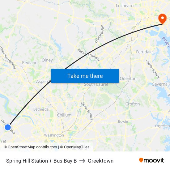 Spring Hill Station + Bus Bay B to Greektown map