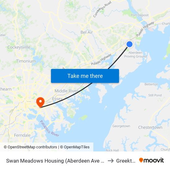 Swan Meadows Housing (Aberdeen Ave & Bypass Rd) to Greektown map