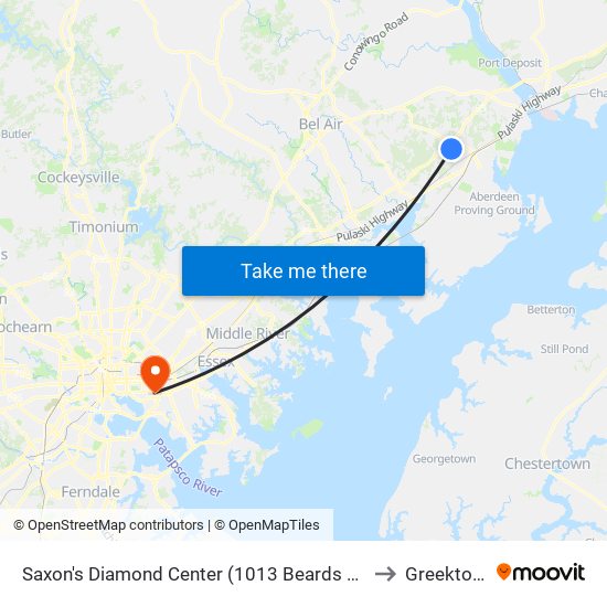 Saxon's  Diamond Center (1013 Beards Hill Rd) to Greektown map