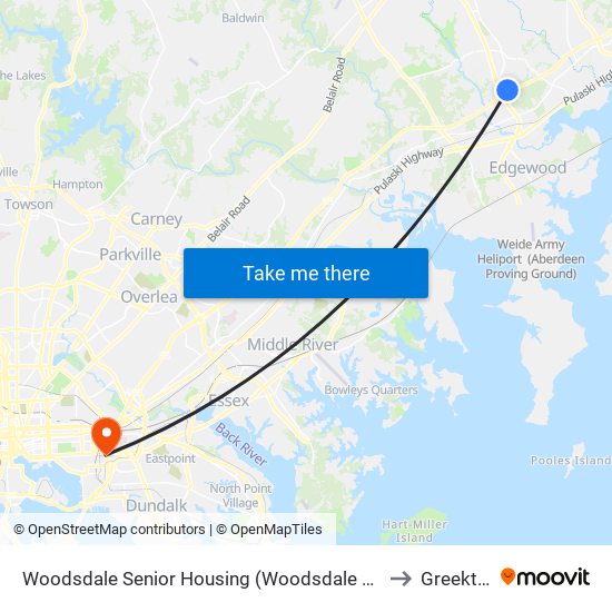 Woodsdale Senior Housing (Woodsdale Rd & Penny Ln) to Greektown map