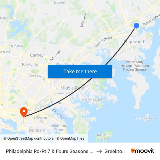 Philadelphia Rd/Rt 7 & Fours Seasons Dr to Greektown map