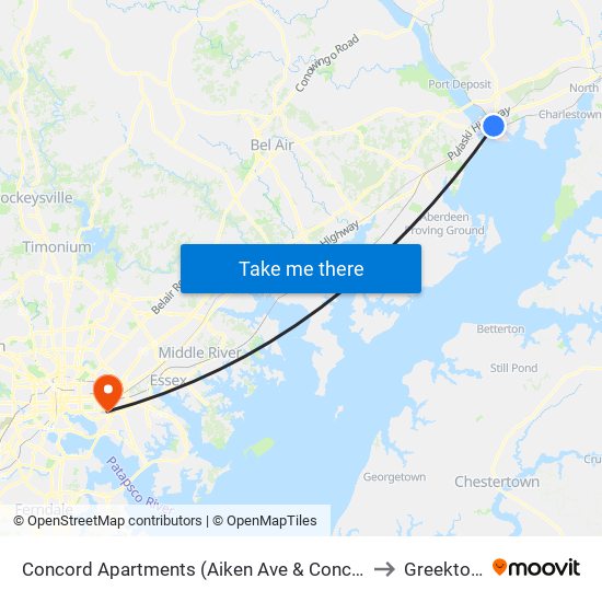 Concord Apartments (Aiken Ave & Concord Dr) to Greektown map